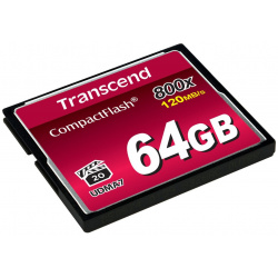 Карта Памяти CF 64Gb Transcend 800X (120/40 Mb/s) TS64GCF800 Карты CompactFlash 800