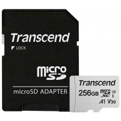 Карта памяти Transcend micro SDXC 256Gb 300S UHS I U3 V30 A1 + ADP (90/45 Mb/s) TS256GUSD300S A Х