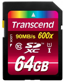 Карта памяти Transcend SDXC UHS I Card 64GB Class10  600X TS64GSDXC10U1 Secure Digital