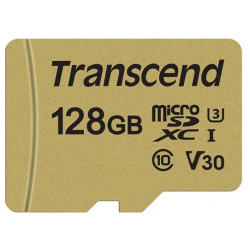 Карта памяти Transcend 128GB UHS I U3 microSD with  Adapter MLC TS128GUSD500S Карты