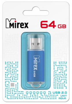 Флешка MIREX UNIT (64 Gb) AQUA 13600 FMUAQU64 Металлический корпус с прозрачным колпачком
