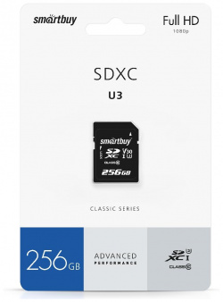 Карта памяти SmartBuy Micro SDXC Advanced Series 256Gb UHS I U3 V30 A1 + ADP (SB256GBSDU1A AD)