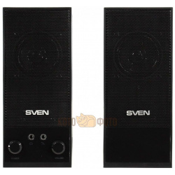 Колонки Sven SPS 604 2 0 черный 4Вт SV 0120604BK Компьютерная стерео акустика