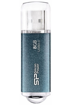 Флешка Silicon Power 8Gb Marvel M01 SP008GBUF3M01V1B USB3 0 Blue Алюминиевый корпус защищает