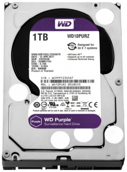 Жёсткий диск WD Purple 1Tb (WD10PURZ) WD10PURZ Разработаны специально для круглосуточной