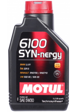 Моторное масло Motul 6100 SYN NERGY 5W 30  1 л — универсальное
