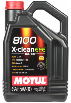 Моторное масло Motul 8100 X clean EFE 5W 30  4 л — полностью