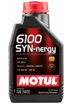 Моторное масло Motul 6100 SYN NERGY 5W 30  1 л