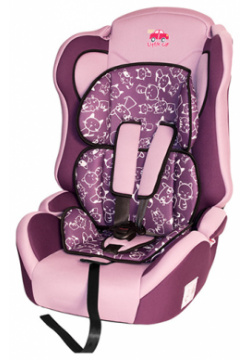Детское кресло Little Car 124498 автокресло Comfort 1/2/3 (от 9 до 36 кг)  Коты фиолетовый
