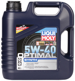 Моторное масло Liqui Moly Optimal Synth 5W 40  4 л — современное