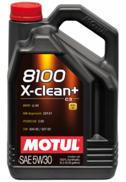 Моторное масло Motul 8100 X clean+ 5W 30  5 л — чистая