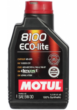 Моторное масло Motul 8100 Eco lite 5W 30  1 л — 100% синтетическое
