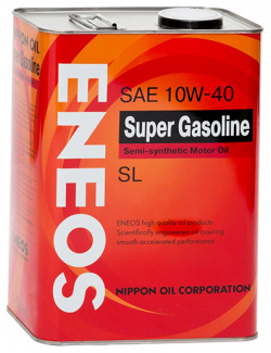 Моторное масло Eneos Super Gasoline SEMIS C SL 10W 40  4 л —