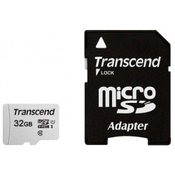 Карта памяти Transcend microSDHC 32Gb Class10 TS32GUSD300S A + adapter Тип: microSDHC