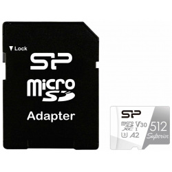 Карта памяти Silicon Power microSDXC 512ГБ Class 10 (SP512GBSTXDA2V20SP) + переходник SD Тип: