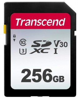 Карта памяти Transcend SD 256GB class 10 TS256GSDC300S Тип: Secure Digital XC; Форм фактор: SD