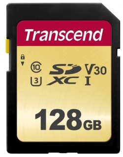 Карта памяти Transcend SD 128GB TS128GSDC500S Тип: Secure Digital XC; Форм фактор: SD
