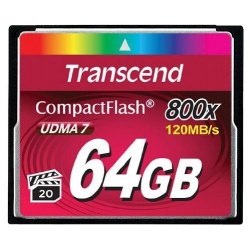 Карта памяти Transcend 64GB CompactFlash 800X TS64GCF800 Тип: Compact Flash; Объем памяти: 64 ГБ