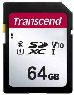 Карта памяти 64Gb  Transcend SDC300S SDXC Class10 UHS I U1/V10 TS64GSDC300S
