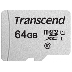 Карта памяти 64Gb  Transcend 300S MicroSDHC Class 10 UHS I TS64GUSD300S