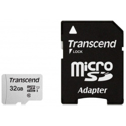 Карта памяти 32Gb  Transcend 300S MicroSDHC Class 10 UHS I TS32GUSD300S A