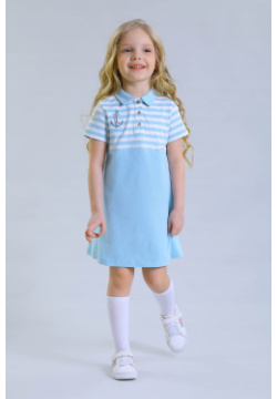 Платье Маленькая леди Прямое летнее футболка  Верх из полосатого хлопка низ однотонный