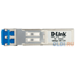 Модуль D Link  DEM 210/10/B1A (10шт в коробке) SFP с 1 портом 100Base FX для одномодового оптического кабеля питание 3 3В (до 15 км)