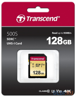 Карта памяти SD XC 128Gb Transcend 500S TS128GSDC500S