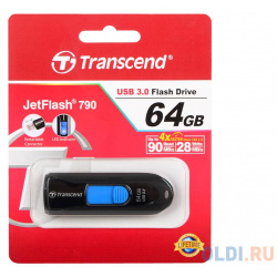 Внешний накопитель USB 64Gb Transcend Jetflash 790 USB3 0 TS64GJF790K черный Флешка