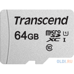 Флеш карта microSDXC 64Gb Class10 Transcend TS64GUSD300S w/o adapter