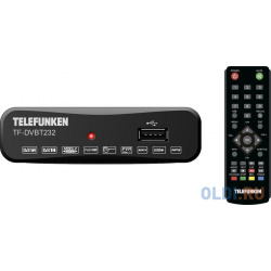 Ресивер DVB T2 Telefunken TF DVBT232 черный DVBT232(ЧЕРНЫЙ)