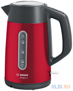 Чайник электрический Bosch TWK4P434 2400 Вт красный 1 7 л нержавеющая сталь