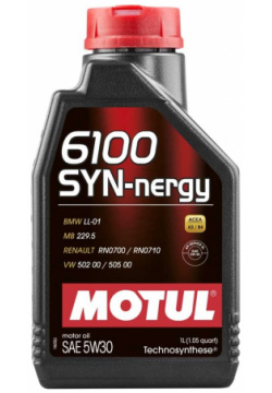 Моторное масло MOTUL 107970 6100 SYN NERGY 5W30