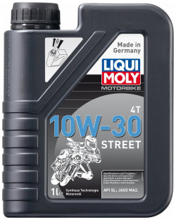 Синтетическое моторное масло 4T для четырехтактных мотоциклов LIQUI MOLY 2526 Motorbike Street 10W 30 SL;MA 2