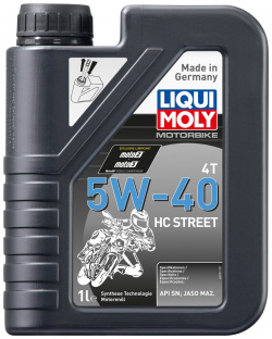 НС синтетическое моторное масло 4T для 4 х тактных мотоциклов LIQUI MOLY 20750 Motorbike HC Street 5W 40