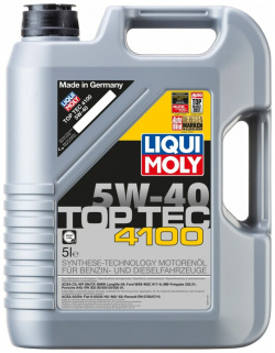 НС синтетическое моторное масло LIQUI MOLY 9511 Top Tec 4100 5W 40 SN C3