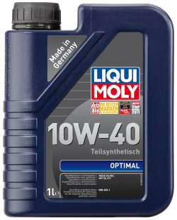 Полусинтетическое моторное масло LIQUI MOLY 3929 Optimal 10W 40 SL/CF;A3/B3