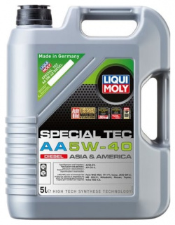 НС синтетическое моторное масло LIQUI MOLY 21332 Special Tec AA Diesel 5W 40 CK 4 E9