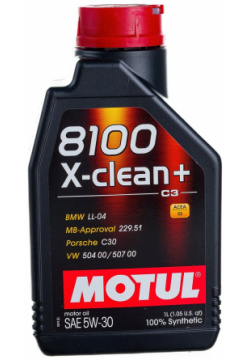 Синтетическое масло MOTUL 106376 8100 X clean+ SAE 5W30