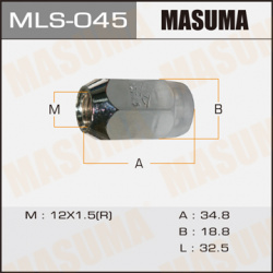 Гайка колесная MASUMA MLS 045 M12x1 5 R (правое) конус закрытая