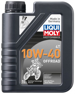Моторное масло 4 х тактное LIQUI MOLY Motorbike Offroad 3055 10W 40 синтетическое 1 л