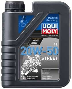 Моторное масло 4 х тактное LIQUI MOLY Motorbike Street 1500 20W 50 минеральное 1 л