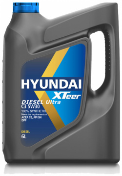 Моторное масло HYUNDAI XTEER 1061224 5W 30 синтетическое 6 л